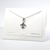 101598, 14K GOLD DIPPED, DAINTY FLEUR DE LIS CHARM NECKLACE