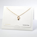101600, 14K GOLD DIPPED, DAINTY HEART ROUND CUBIC ZIRCONIA CHARM NECKLACE