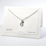 101601, 14K GOLD DIPPED, DAINTY TEARDROP CUBIC ZIRCONIA CHARM NECKLACE