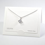 101603, 14K GOLD DIPPED, DAINTY FLOWER CUBIC ZIRCONIA CHARM NECKLACE