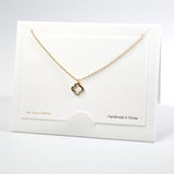 101604, 14K GOLD DIPPED, DAINTY CUTOUT CLOVER CHARM NECKLACE