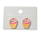 101611, CUPCAKE ENAMEL STUD EARRING