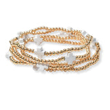 101624, CROSS MULTI LAYERED BEAD STRETCH BRACELET