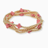 101624, CROSS MULTI LAYERED BEAD STRETCH BRACELET
