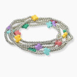 101624, CROSS MULTI LAYERED BEAD STRETCH BRACELET