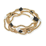 101624, CROSS MULTI LAYERED BEAD STRETCH BRACELET