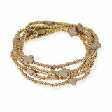 101624, CROSS MULTI LAYERED BEAD STRETCH BRACELET