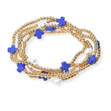 101624, CROSS MULTI LAYERED BEAD STRETCH BRACELET