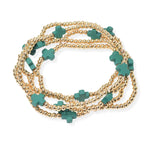 101624, CROSS MULTI LAYERED BEAD STRETCH BRACELET