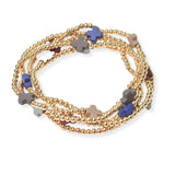 101624, CROSS MULTI LAYERED BEAD STRETCH BRACELET