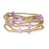 101624, GAME DAY COLORS CROSS MULTI LAYERED BEAD STRETCH BRACELET