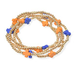 101624, CROSS MULTI LAYERED BEAD STRETCH BRACELET