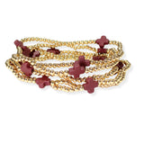 101624, CROSS MULTI LAYERED BEAD STRETCH BRACELET
