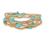 101624, CROSS MULTI LAYERED BEAD STRETCH BRACELET