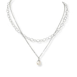 101627, DAINTY FRESHWATER PEARL DOUBLE LAYERED NECKLACE