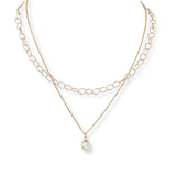 101627, DAINTY FRESHWATER PEARL DOUBLE LAYERED NECKLACE