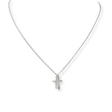 101630, DAINTY CROSS CUBIC ZIRCONIA CHARM NECKLACE