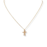 101630, DAINTY CROSS CUBIC ZIRCONIA CHARM NECKLACE