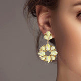 101636, TEARDROP ACCENT RHINESTONE DANGLE EARRING