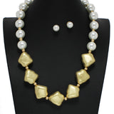 101661, NUGGET BEAD WITH PEARL NECKLACE