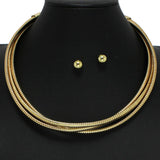 101662, TRIPLE LAYERED TEXTURED METAL NECKLACE