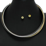 101662, TRIPLE LAYERED TEXTURED METAL NECKLACE