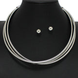 101662, TRIPLE LAYERED TEXTURED METAL NECKLACE
