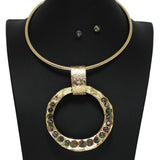 101664, HAMMERED ROUND WITH PEARL CHOKER NECKLACE