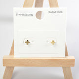 101685, DAINTY CROSS STAINLESS STEEL STUD EARRING