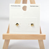 101687, DAINTY SQUARE STAINLESS STEEL STUD EARRING