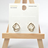 101689, 14K GOLD DIPPED, PAVE CUBIC ZIRCONIA STUD EARRING