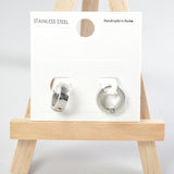 101692, 4MM WIDE, STAINLESS STEEL HINGED HUGGIE HOOP EARRING