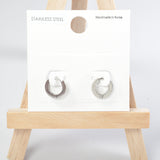 101693, 2MM WIDE, STAINLESS STEEL HINGED HUGGIE HOOP EARRING