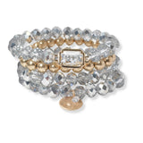 101695, MULTI LAYERED BEADED STRETCH BRACELET