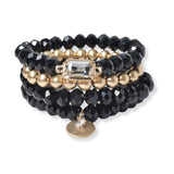 101695, MULTI LAYERED BEADED STRETCH BRACELET