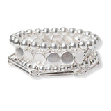 101973, GEOMETRIC MULTI LAYERED BEADED STRETCH BRACELET