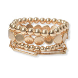 101973, GEOMETRIC MULTI LAYERED BEADED STRETCH BRACELET