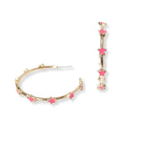 101992, DAINTY STAR ENAMEL ROUND HOOP EARRING