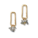 101993, SEMI PRECIOUS STONE GEOMETRIC METAL EARRING