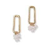 101993, SEMI PRECIOUS STONE GEOMETRIC METAL EARRING