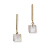 101994, SQUARE SEMI PRECIOUS STONE DANGLE EARRING