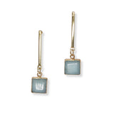 101994, SQUARE SEMI PRECIOUS STONE DANGLE EARRING