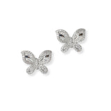 101997, GOLD DIPPED, BUTTERFLY CUBIC ZIRCONIA STUD EARRING