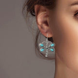 102016, WESTERN DRAGONFLY TURQUOISE STONE EARRING