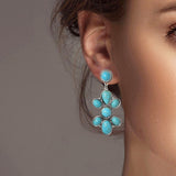 102022, WESTERN TURQUOISE STONE EARRING