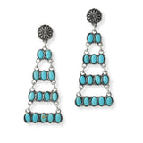 102029, WESTERN TURQUOISE STONE DANGLE EARRING