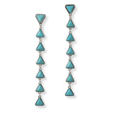 102033, WESTERN TRIANGLE TURQUOISE STONE DROP DANGLE EARRING