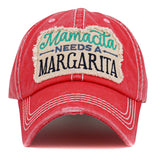 102040, "MAMACITA NEEDS A MARGARITA" WASHED VINTAGE BALL CAP