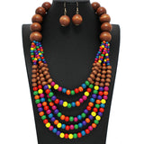 102054, WOOD BEADED STATEMENT NECKLACE