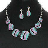 102059, ENAMEL TEXTURED GEOMETRIC NECKLACE